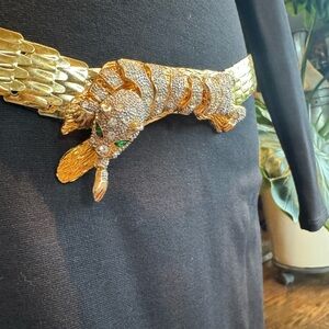 Gold Tiger Embellished Belt